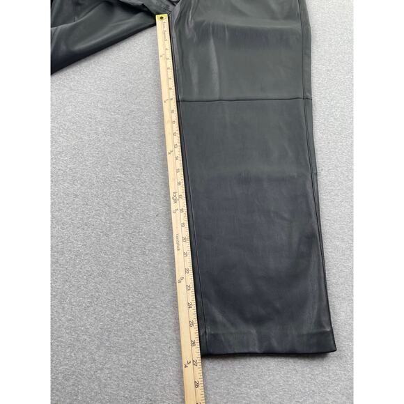 MANGO Womens Faux Leather Pants Large Black Tapered Leg Drawstring Waist Pull On - Picture 7 of 16